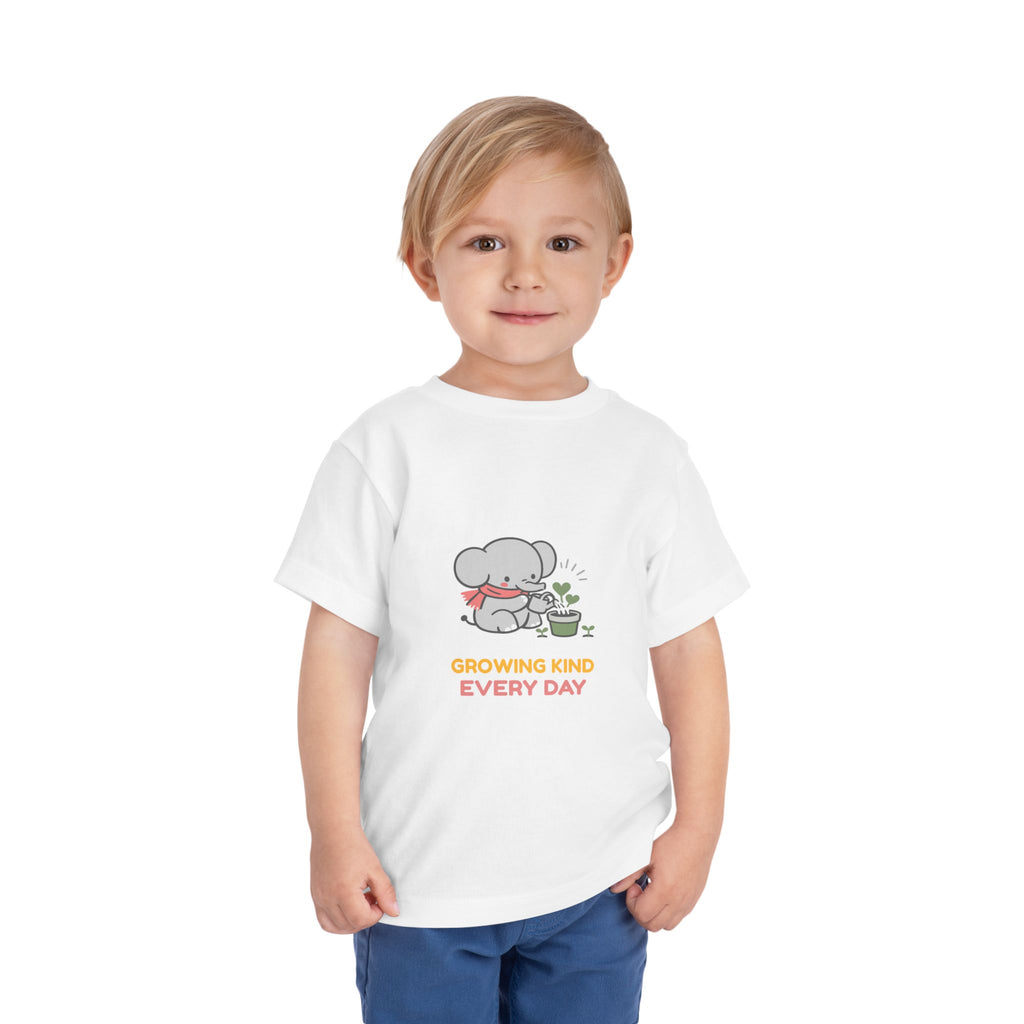 Toddler Tee — "Growing Kind Every Day" Elephant Planting Shirt