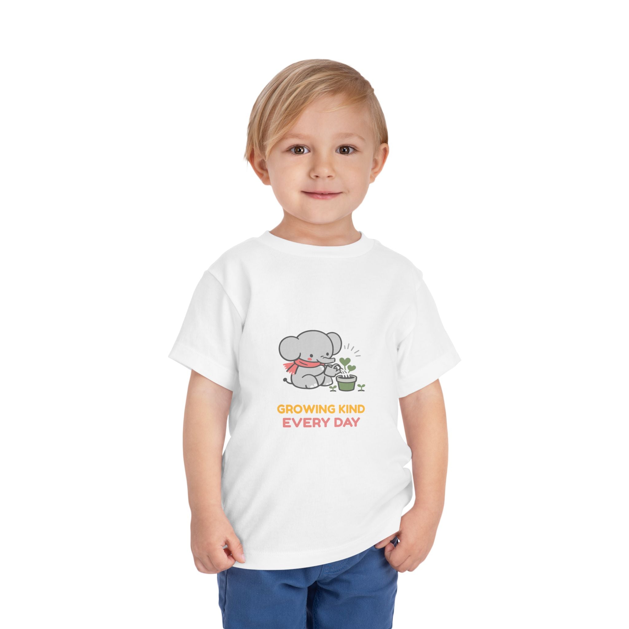 Toddler Tee — "Growing Kind Every Day" Elephant Planting Shirt