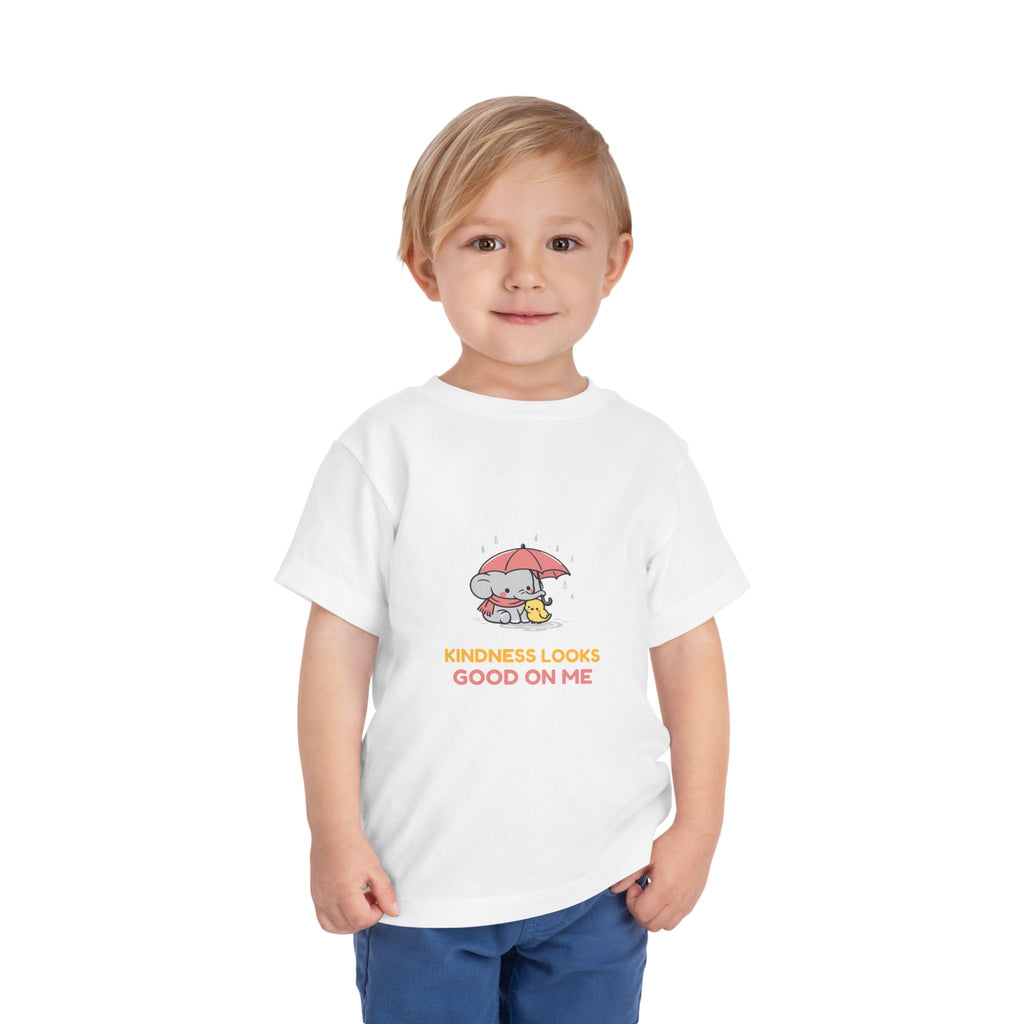 Toddler Tee - "Kindness Looks Good On Me" Elephant & Duck Cute Graphic