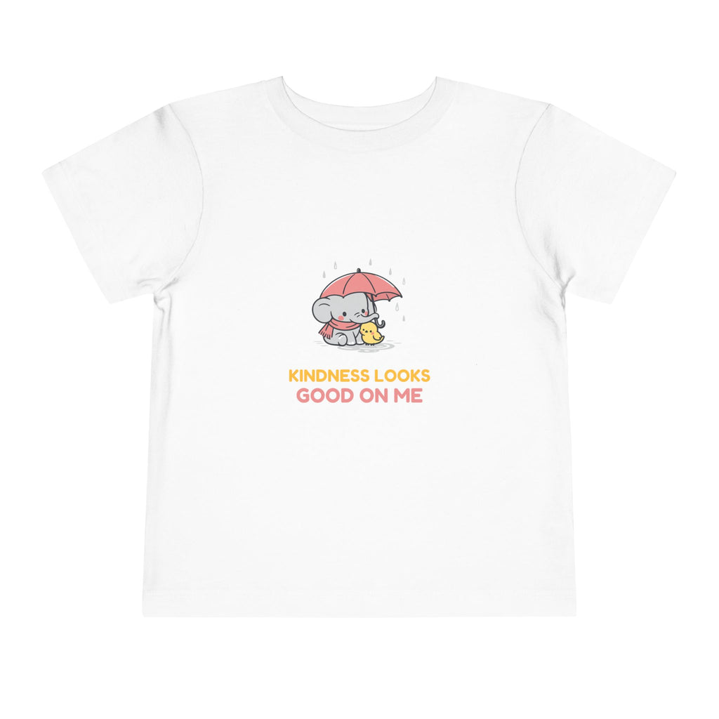 Toddler Tee - "Kindness Looks Good On Me" Elephant & Duck Cute Graphic