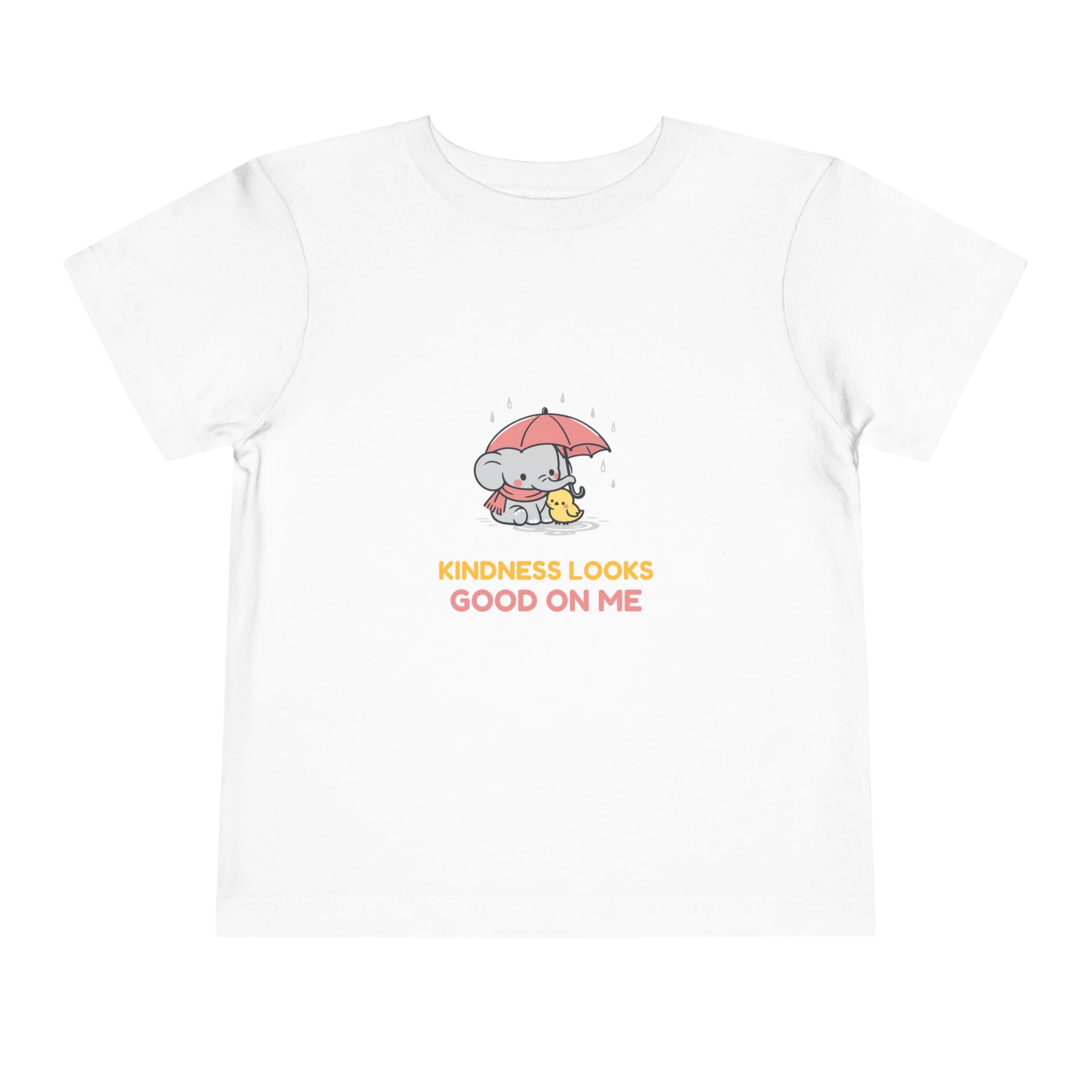 Toddler Tee - "Kindness Looks Good On Me" Elephant & Duck Cute Graphic