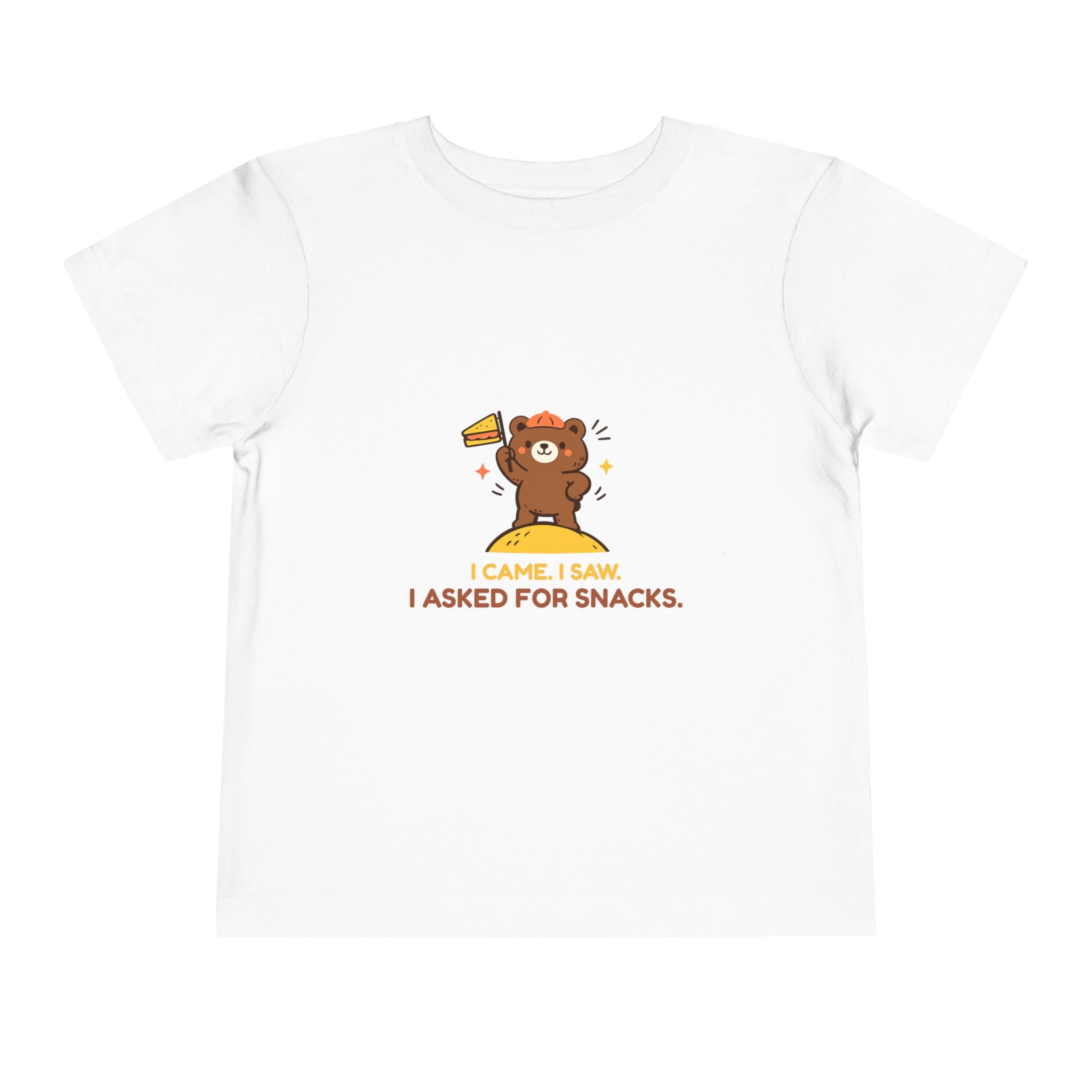 Toddler Tee — Cute Bear "I Came. I Saw. I Asked for Snacks." Kids T‑Shirt