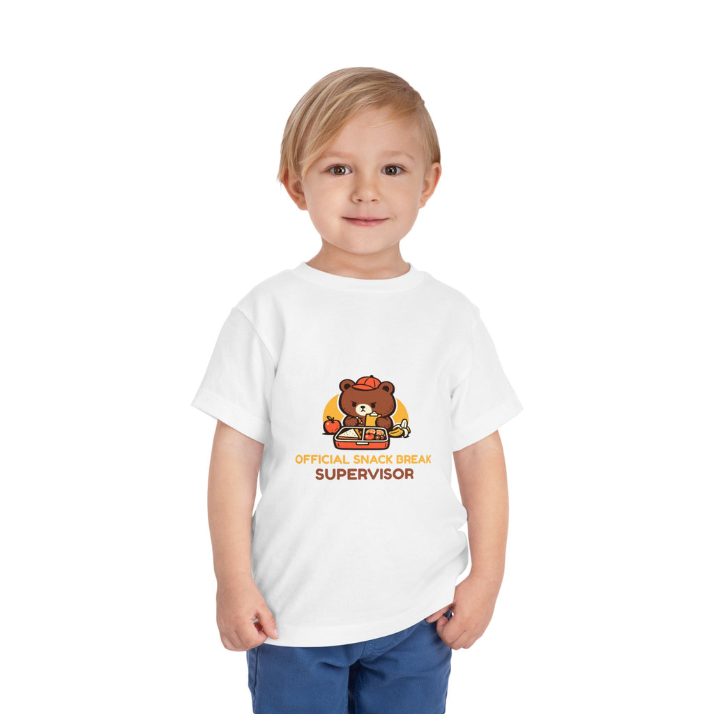 Toddler Tee — "Official Snack Break Supervisor" Cute Bear Kids Shirt