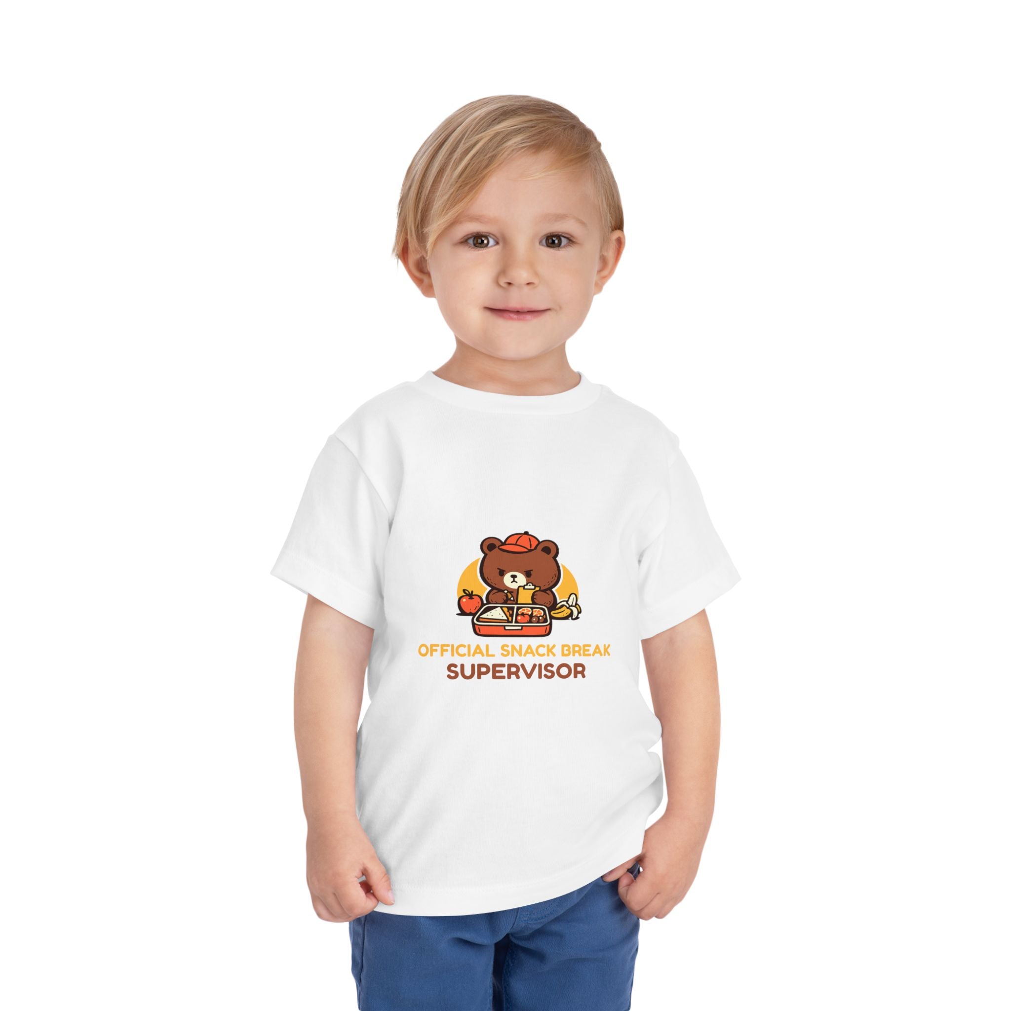 Toddler Tee — "Official Snack Break Supervisor" Cute Bear Kids Shirt