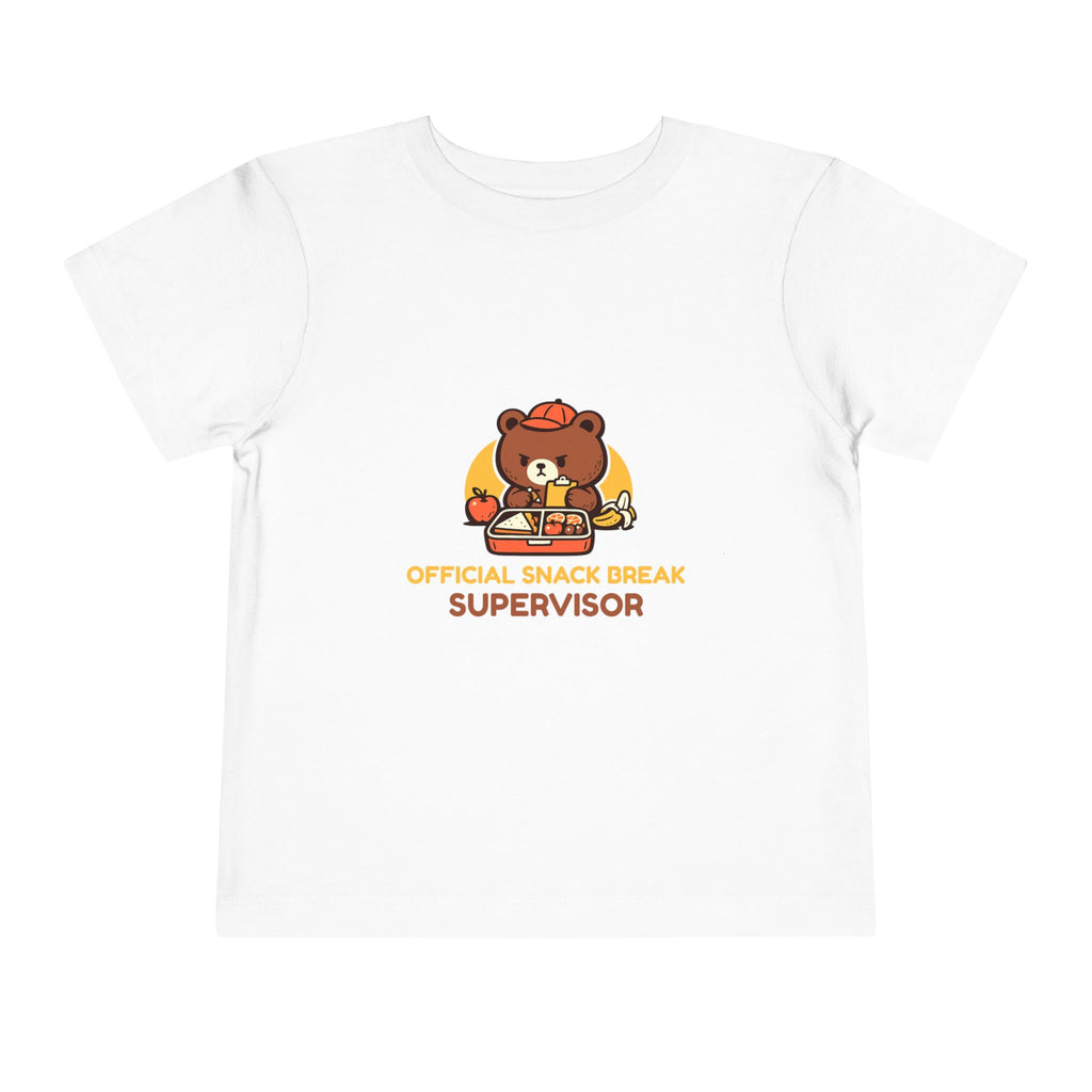 Toddler Tee — "Official Snack Break Supervisor" Cute Bear Kids Shirt