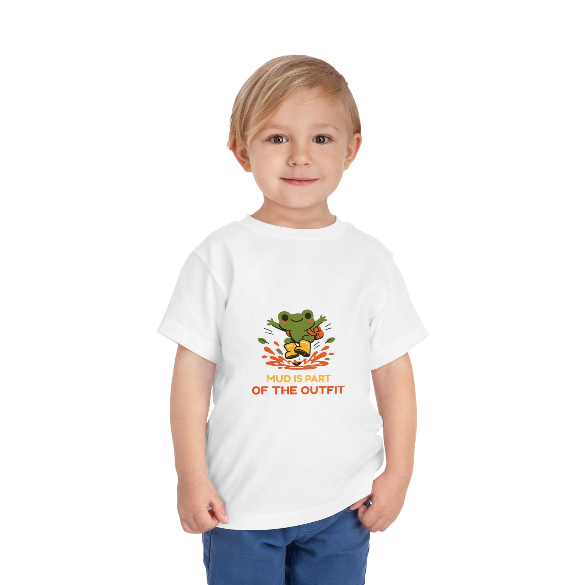 Toddler Tee — "Mud Is Part of the Outfit" Frog Play Graphic