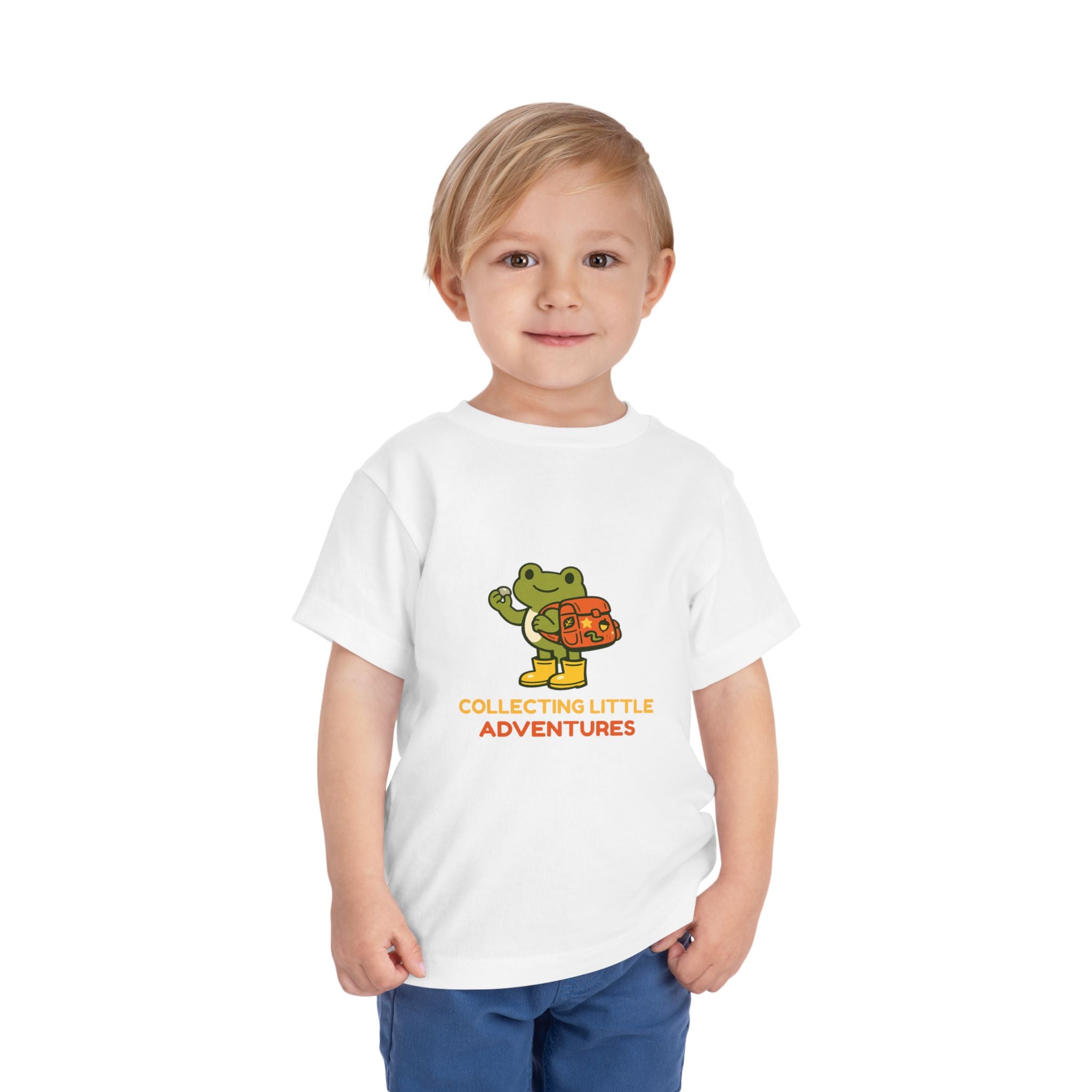 Toddler Tee — 'Collecting Little Adventures' Frog Backpack Graphic