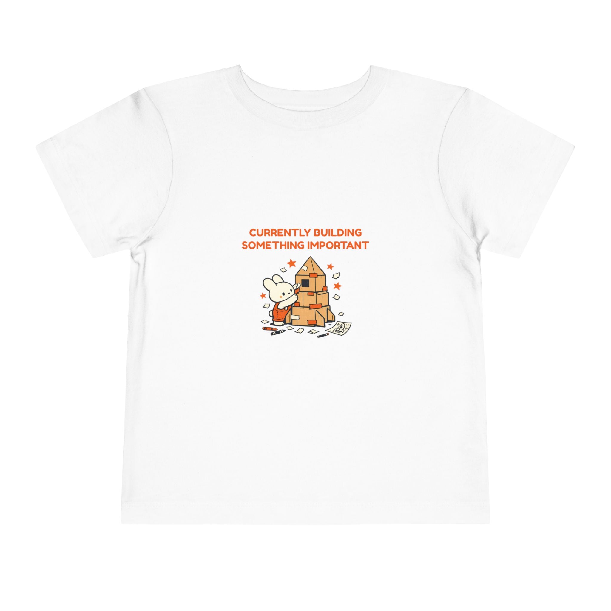 Toddler Tee — "Currently Building Something Important" Cute Construction Mouse Shirt