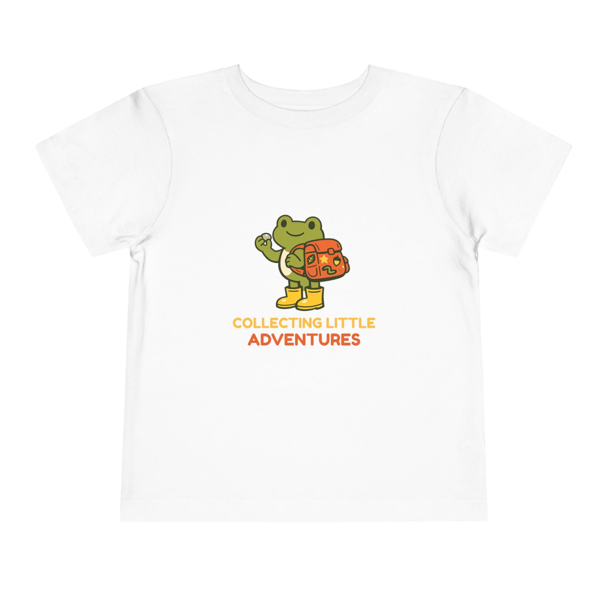Toddler Tee — 'Collecting Little Adventures' Frog Backpack Graphic